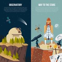 Banners verticais de astronomia vetor