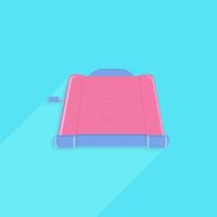 torradeira rosa sobre fundo azul brilhante em tons pastel. ilustração em vetor eps 10