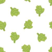 ilustração em vetor brócolis padrão sem emenda. vegetais verdes mão desenhada ornamento. nutrição saudável.