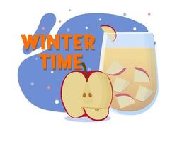 apple sider. bebida de inverno. ilustração vetorial plana vetor