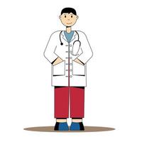 médico de uniforme. fundo branco. ilustração vetorial plana vetor
