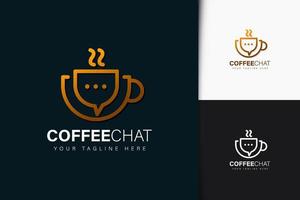 Design de logotipo do chat de café com gradiente vetor