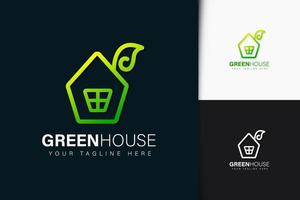 design do logotipo da casa verde com gradiente vetor