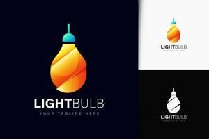 design de logotipo de lâmpada com gradiente vetor