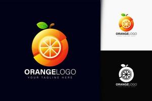 design de logotipo laranja com gradiente vetor