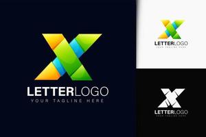 letra x logo design com gradiente vetor