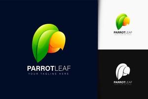 logotipo da folha do papagaio com gradiente vetor