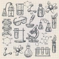 Ícone de química no estilo Doodle vetor