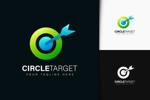 design do logotipo do círculo alvo com gradiente vetor