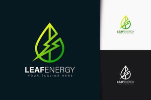 folha de design de logotipo de energia com gradiente vetor