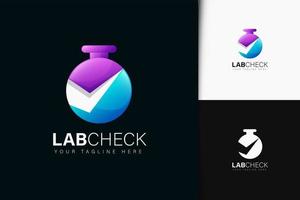 design de logotipo de verificação de laboratório com gradiente