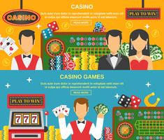 Casino e conjunto de Banners de jogo vetor