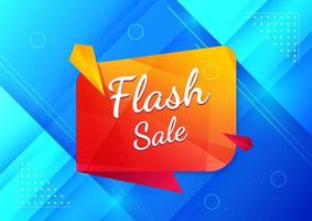 oferta de modelo de design de banner de venda flash, compras sobre fundo azul. vetor