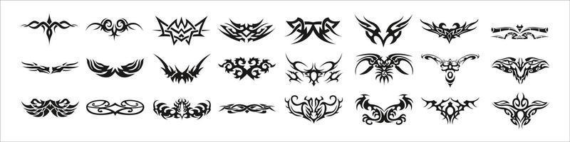 coleção de tatuagem tribal conjunto chama tatuagem totem ilustração vetorial design vetor