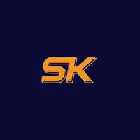 logotipo da sk. logotipo inicial do sk moderno vetor