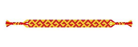 pulseira de amizade hippie artesanal multicolorida de fios vermelhos e amarelos. vetor