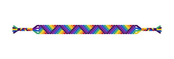 vector arco-íris lgbt feito à mão hippie triângulo amizade pulseira de fios.