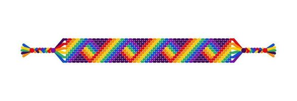 vector arco-íris lgbt artesanal hippie amizade pulseira de fios.