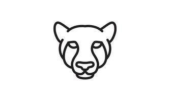 ícone de linha de vetor de lobo, arte de linha de vetor de cabeça de animal, ilustração de animal isolado para logotipo desain