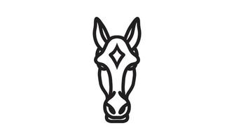 linha de vetor de cavalo, ícone de animal, arte vetorial de linha, cabeça de animal, ilustração de animal, ícones da natureza, ícone para logotipo desain