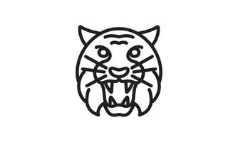 ícone de linha de vetor de leão, arte de linha de vetor de cabeça de animal, ilustração de animal isolado para logotipo desain