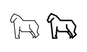 ilustração em vetor arte linha gorila isolada no fundo branco. ícone de contorno mínimo para o conceito de logotipo de animal simples.