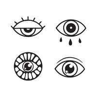 conjunto de coleção de vetores de ícones de olho. ilustração de olho simples para design de pictograma ou elemento. estilo moderno de contorno de olhos em fundo branco.