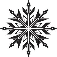 Preto e branco Natal floco de neve ilustração vetor