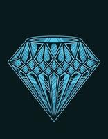 ilustração vetorial luxo diamante cor azul