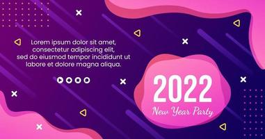 feliz ano novo 2022 postar ilustração de design plano de modelo editável de fundo quadrado adequado para mídia social, feed, cartão, saudações e anúncios de internet na web vetor