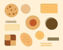 coleção de biscoitos. ilustração em vetor estilo design plano.