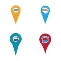 sinal de ponteiro do mapa de localização da estação de ônibus vetor