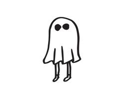 um fantasma com olhos afiados em ilustração vetorial para gráficos criativos desenhados à mão. ilustração simples em um tema de halloween. vetor