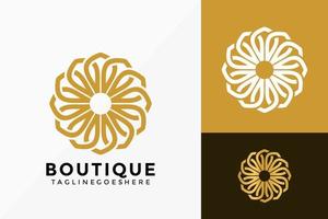 design de vetor de logotipo de boutique de flores de luxo. emblema de identidade de marca, conceito de projetos, logotipos, elemento de logotipo para modelo.