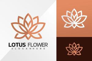 letra m modelo de ilustração vetorial de design de logotipo de flor de lótus vetor