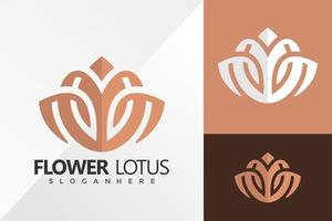 modelo de ilustração vetorial de design de logotipo de flor de lótus beleza vetor