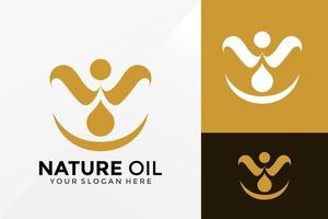 design de vetor de logotipo de óleo de natureza de luxo. emblema de identidade de marca, conceito de projetos, logotipos, elemento de logotipo para modelo.