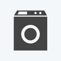 ícone máquina de lavar - estilo glifo - ilustração simples, traço editável vetor