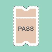 passes de adesivo - corte de linha - ilustração simples, traço editável vetor