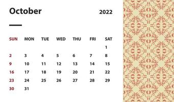 fundo papel de parede layout calendário escritório tempo diário 2022 ano novo modelo ícone logotipo padrão dia mês estilo diário plano design elemento preto vintage negócios número da temporada data domingo elemento branco vetor