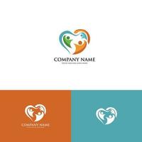 projeto de ilustração do ícone do vetor do logotipo do cuidado familiar
