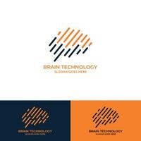 vetor de logotipo de tecnologia inteligente de cabeça humana, tipo de logotipo de cérebro humano artificial, vetor de ícone, vetor de logotipo de tecnologia inteligente