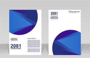 capa de livro da empresa design moderno azul cor arredondada vetor branco background.eps