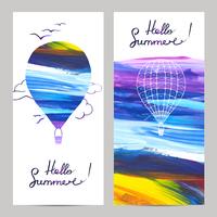 Banners de viagens aéreas vetor