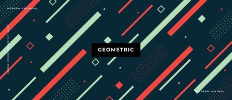 linha plana paralela em movimento, ponto, ilustração de fundo do estilo de memphis padrão geométrico quadrado. vetor