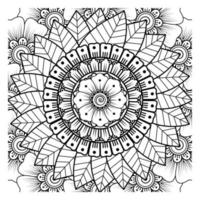 flor mehndi para henna, mehndi, tatuagem, decoração. ornamento decorativo em estilo oriental étnico, ornamento de doodle, desenho de mão de contorno. página do livro para colorir.