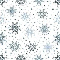 padrão sem emenda de Natal simples. flocos de neve com enfeites diferentes. no fundo branco vetor