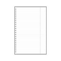 folha de página forrada em branco para notas com orifícios de anel vetor