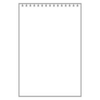 folha de bloco de notas em branco para notas com orifícios vetor