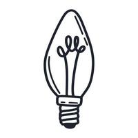 objeto de doodle isolado com lâmpada estendida